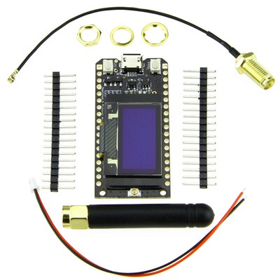 TTGO LORA32 868 / 915Mhz ESP32  0.96英寸OLED蓝屏蓝牙WIFI带线