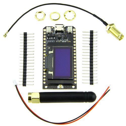 TTGO LORA32 868 / 915Mhz ESP32  0.96英寸OLED蓝屏蓝牙WIFI带线