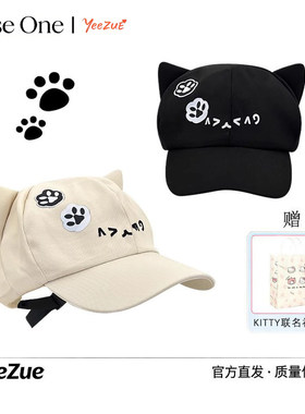 y2k可爱猫咪耳朵刺绣棒球帽礼物