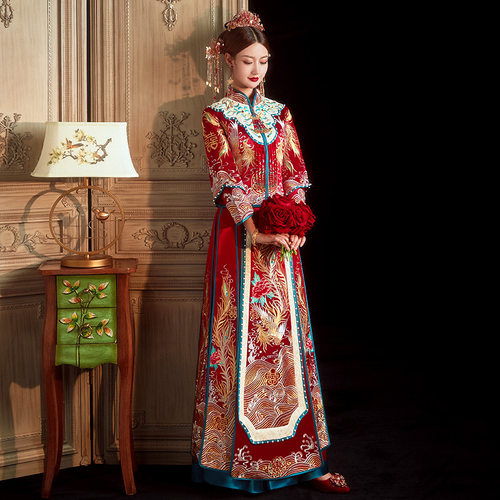 2026新款秀禾服新娘重工结婚礼服中式敬酒服女龙凤褂显瘦秀和服高