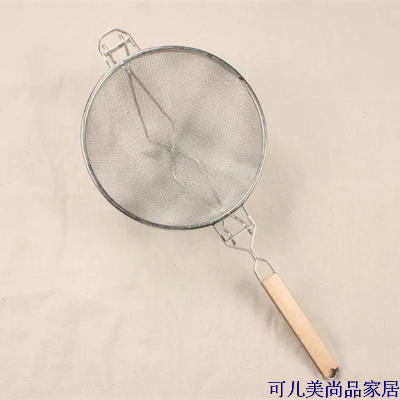 木柄不锈钢粉厘过漏器网状漏斗滤油勺阻油隔豆浆过滤双层加密包邮
