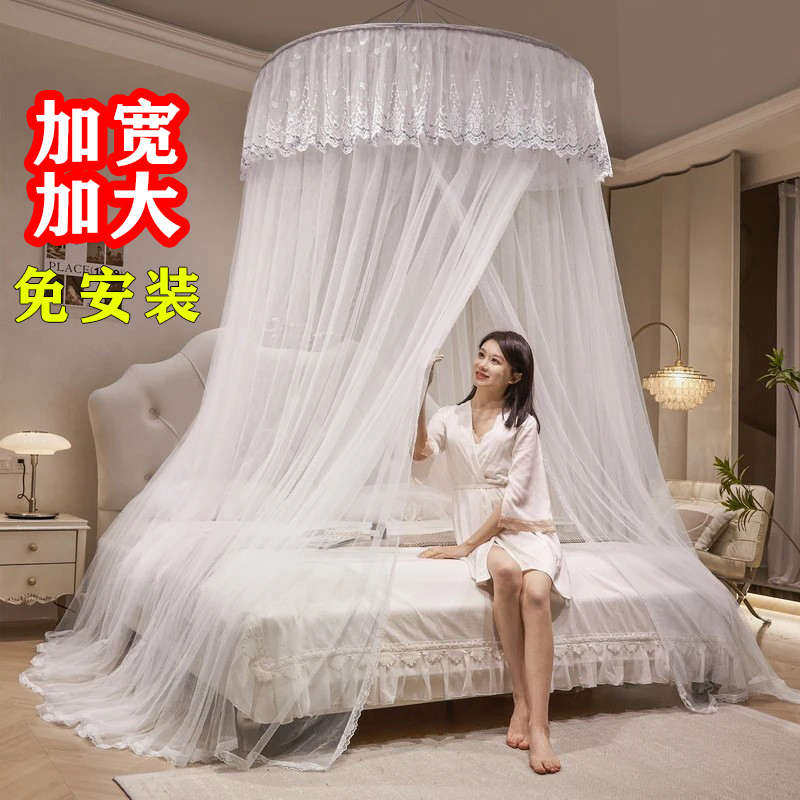 加宽加大吊顶圆蚊帐3拼加米式吸吸盘婴儿床2.6米床大床顶床幔小送