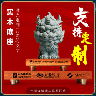 青砂石复古国风新中式鱼缸造景佛头家居装饰创意佛首精品桌面摆件