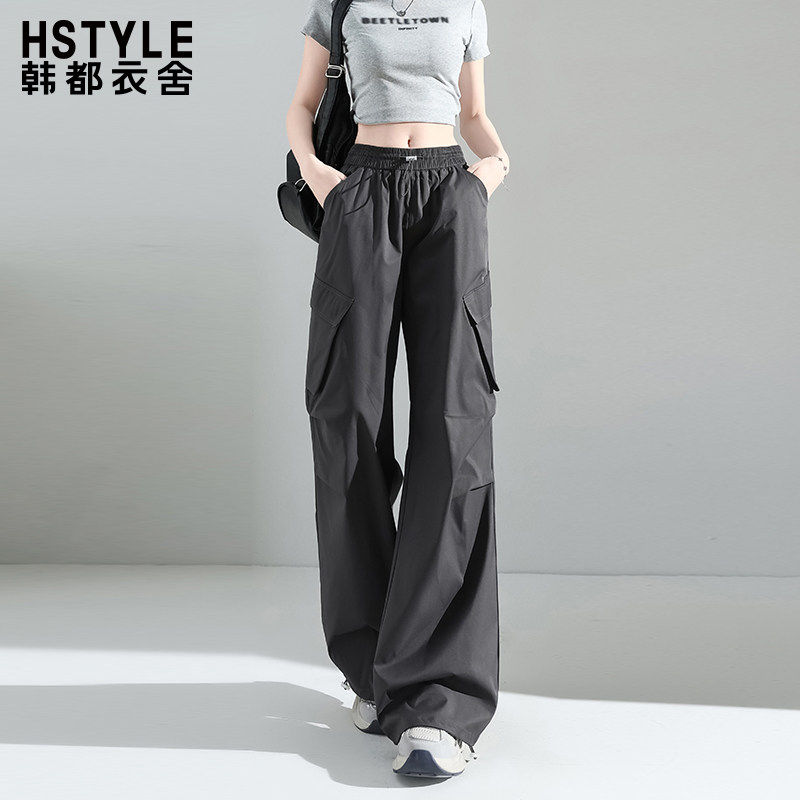 灰色工装裤女2025新款夏季薄款宽松休闲 登山美式速干 干束脚阔腿