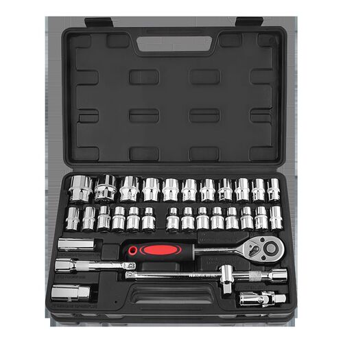 小飞46 53件套汽车维修多功多用1/4六角汽修套筒棘轮扳手工具套装