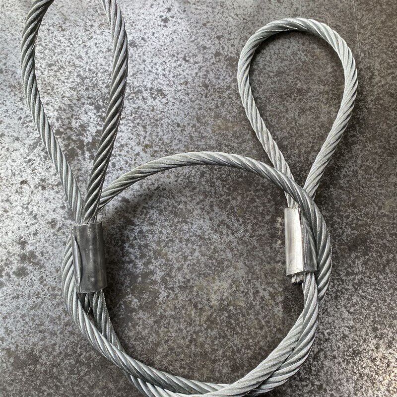 镀锌无油压制双扣钢丝绳子压铝套压扣压头起重吊索具26mm28mm30mm