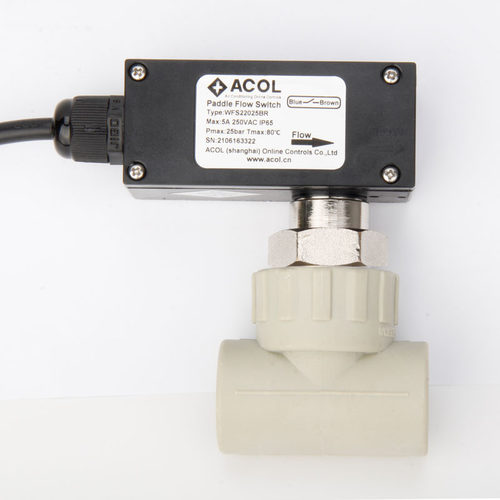 ACOL 水流开关流量开关靶流开关WFS22 插入式PPR三通挡板式空调