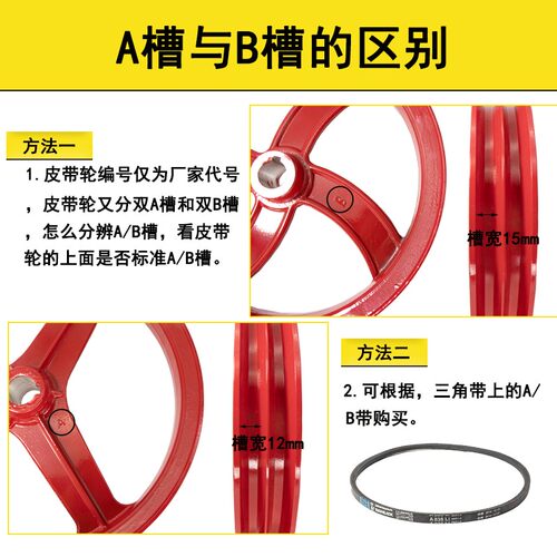 黑猫高压清洗机配件皮带轮550/580型洗车机泵头A/B带双槽皮带轮盘
