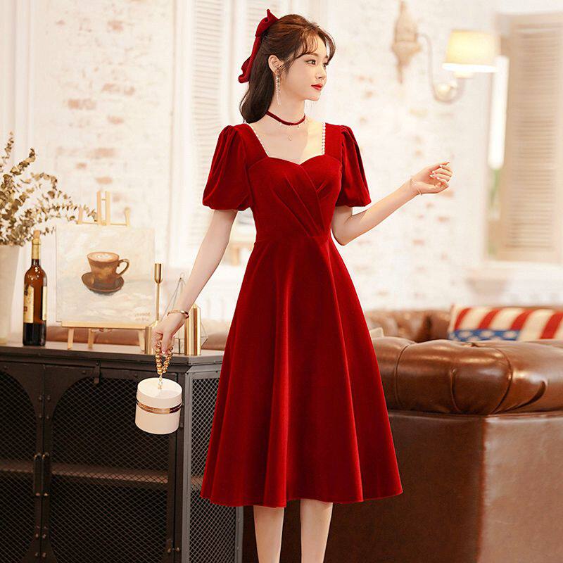 敬酒服新娘2025新款显瘦小个子结婚礼服订婚回门平时可穿连衣裙女