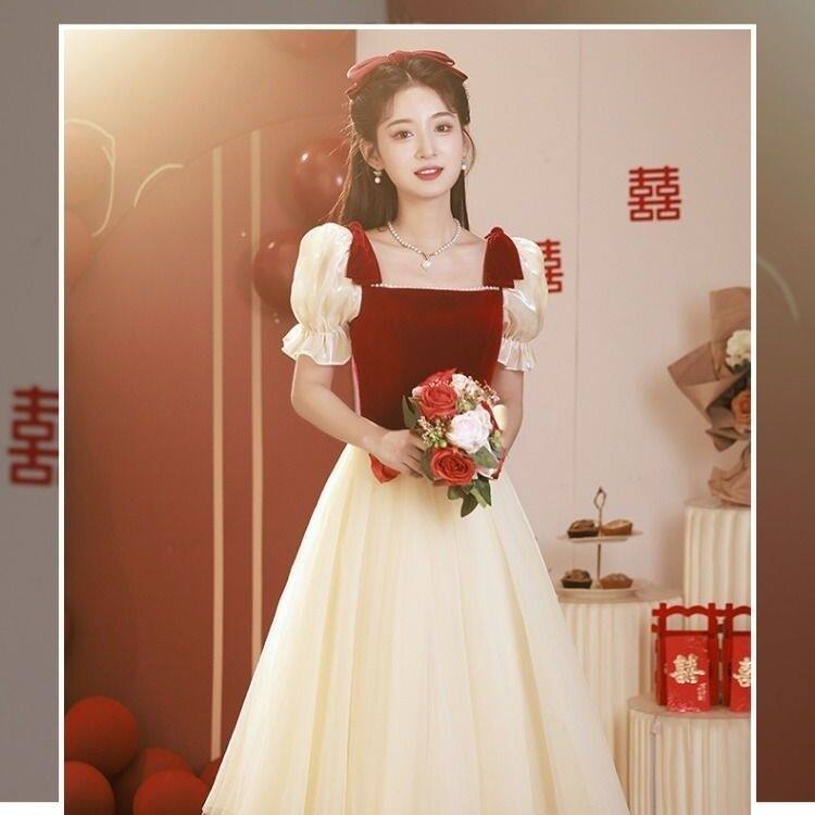 高端敬酒服新娘2023新款结婚订婚婚礼高级平时可穿晚礼服女小个子