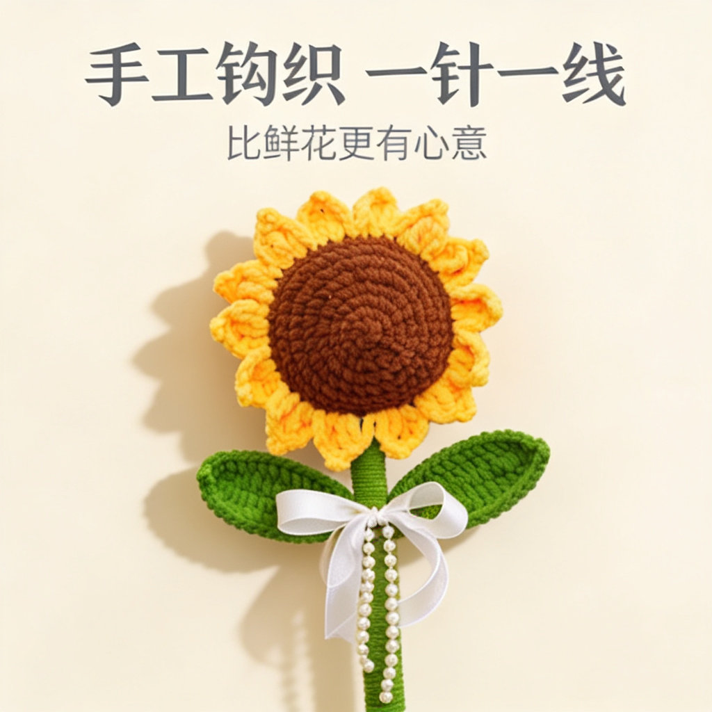 教师节手工编织巨型向日葵花束图片