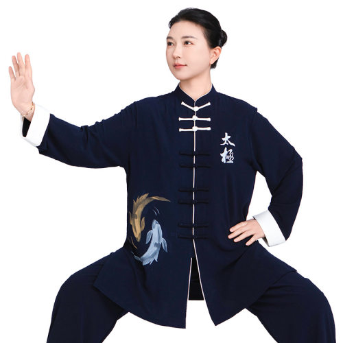 2026新款小和山太极服女比赛武术表演太极拳练功服男款八段锦长款