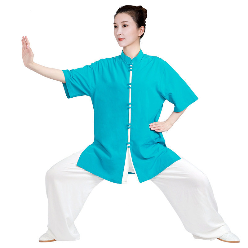 2026新款小和山太极服女洋气棉麻亚麻太极拳练功服男夏季服装短袖图片