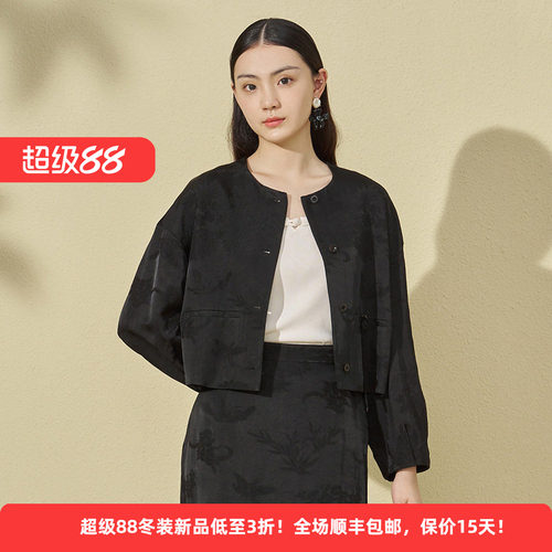 新中式时尚国风刺绣休闲女短外套