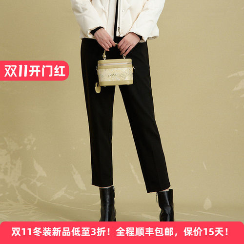 简约通勤百搭锥形小脚女装休闲裤