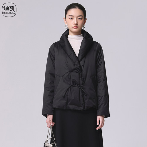 白鸭绒国风和尚领轻薄女短羽绒服