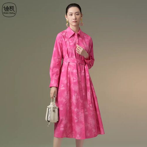 迪凯轻熟优雅收腰衬衫连衣裙