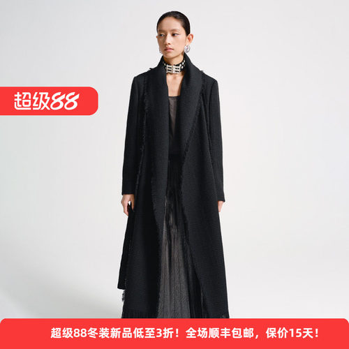极简风绵羊毛大衣女通勤毛呢外套