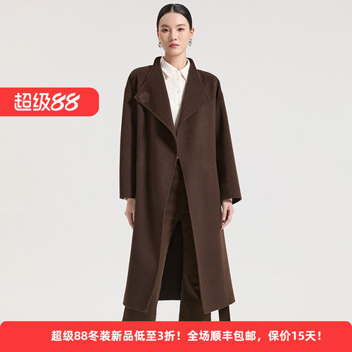 山羊绒优雅文艺收腰女装毛呢大衣
