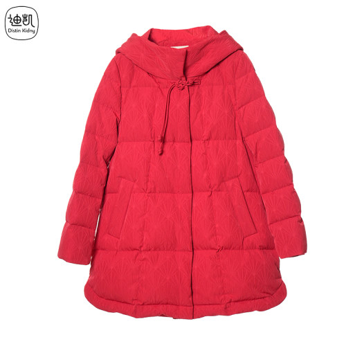 白鹅绒国风盘扣泡芙连帽女羽绒服
