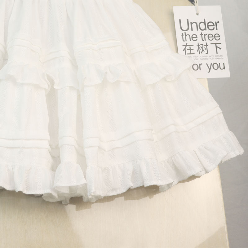 女童半身裙2023年夏季新款百褶裙甜美可爱及膝半裙女孩百搭半裙