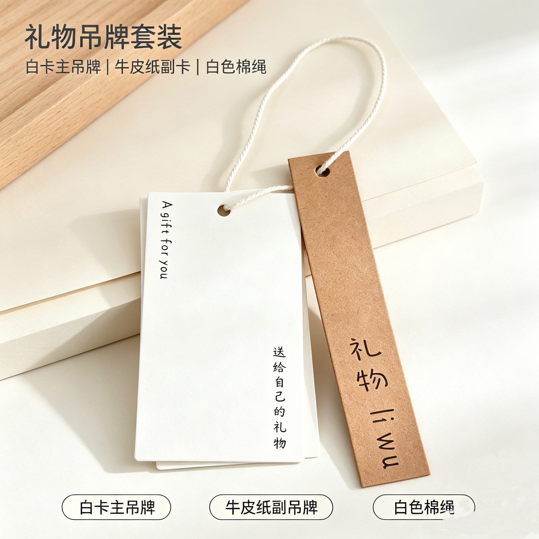 简约高级吊牌现货服饰牛皮纸文艺吊牌定制订做通用服装标签吊卡