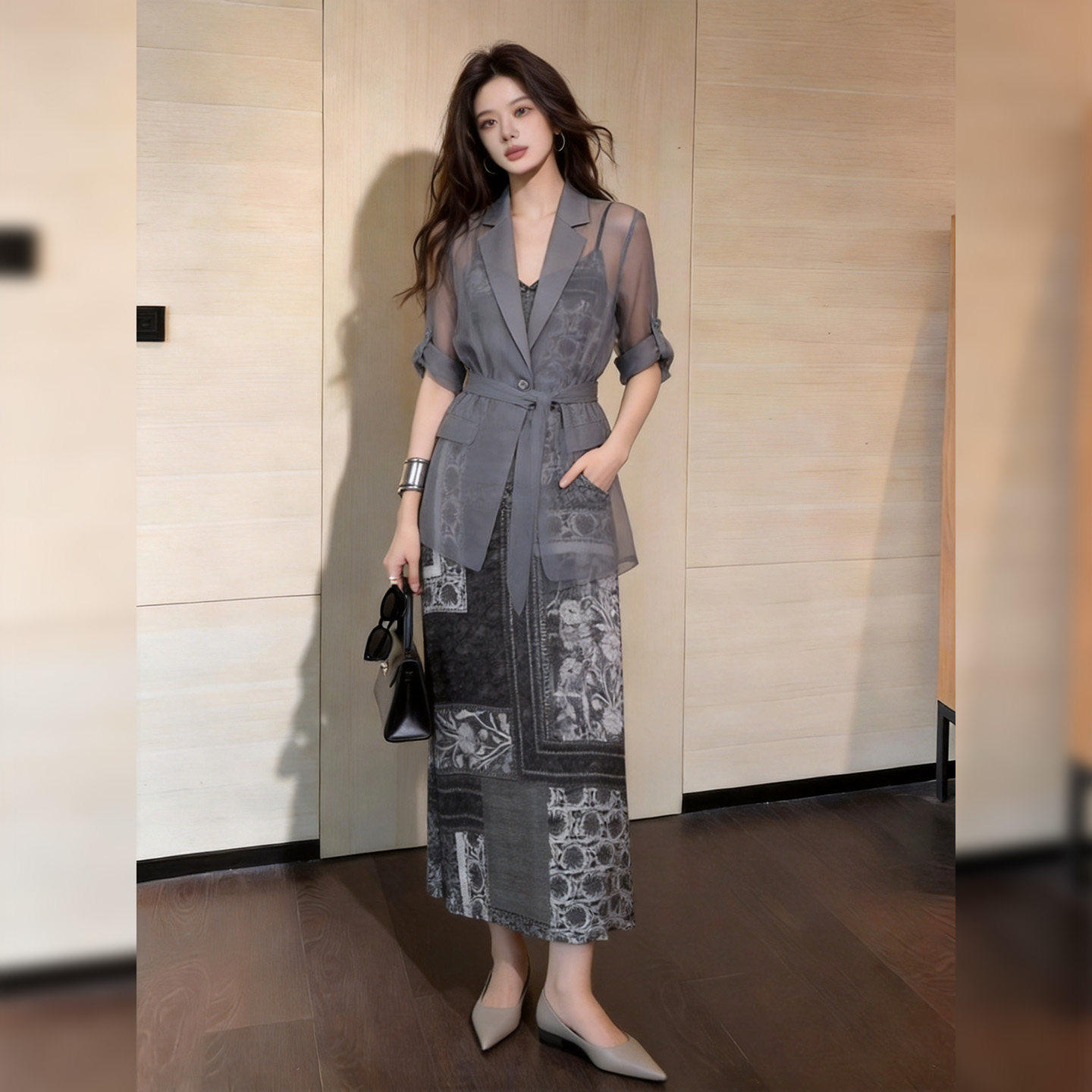 高级感西装开始吊带裙两件套女2026夏季新款气质收腰显瘦通勤套装