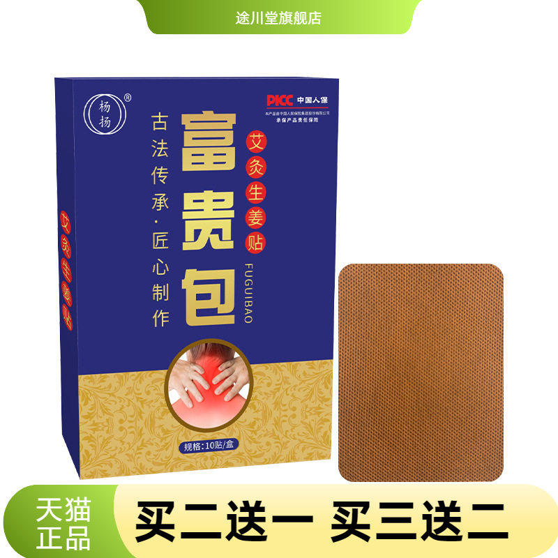 艾灸生姜贴艾草艾叶贴肚脐穴位贴