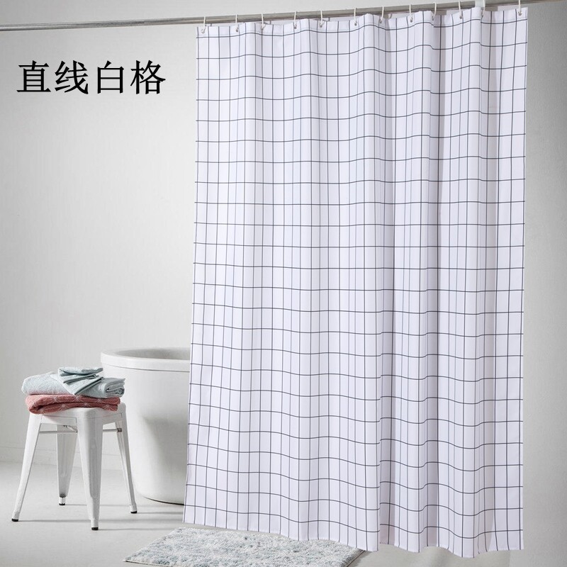 巧妹妹浴帘套装浴帘杆套装套餐弯杆浴室杆转角杆简易淋浴L杆白格