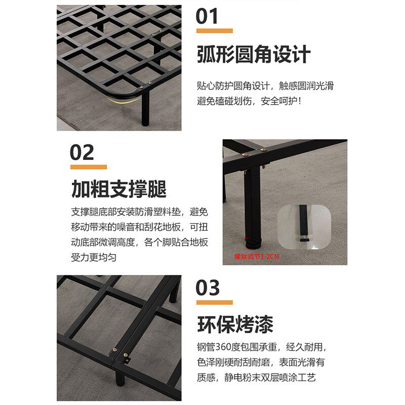 无床头排骨架床架子钢铁架床板支撑榻榻米防潮定制折叠加密1.5米图片