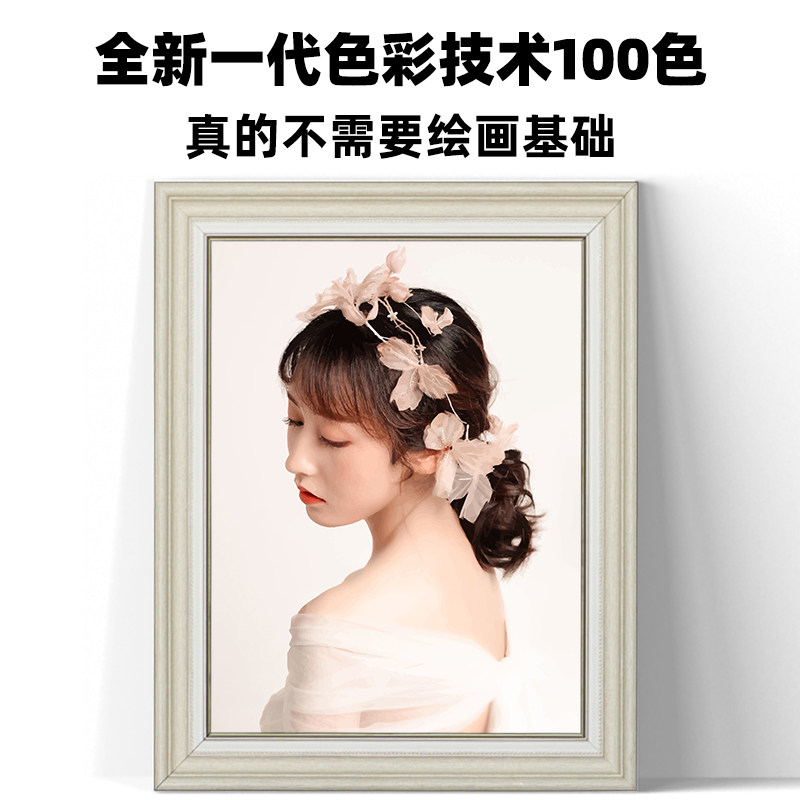 画画diy数字油画定制照片填充涂色人像人物手工填色油彩手绘礼物