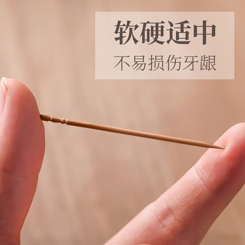 唐宗筷竹制碳化牙签罐装家用剔牙工具水果牙签单头尖盒装双头牙签图片