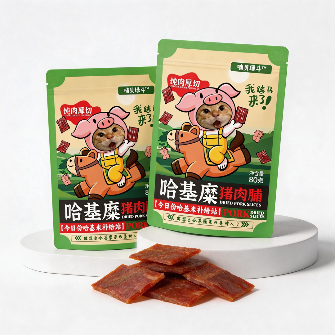 [哈基糜猪肉脯] 神人零食靖江猪肉脯猪肉脯双倍快乐装图片