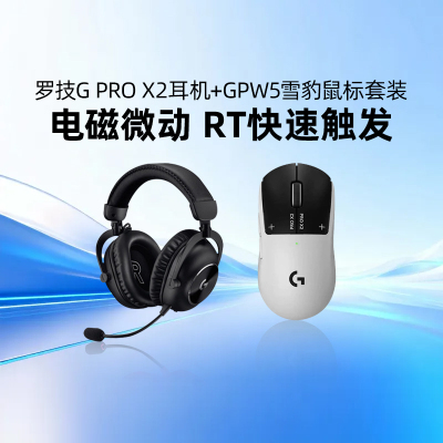 罗技G PRO X2耳机+GPW5雪豹鼠标套装电竞游戏电磁微动降噪耳麦gpw