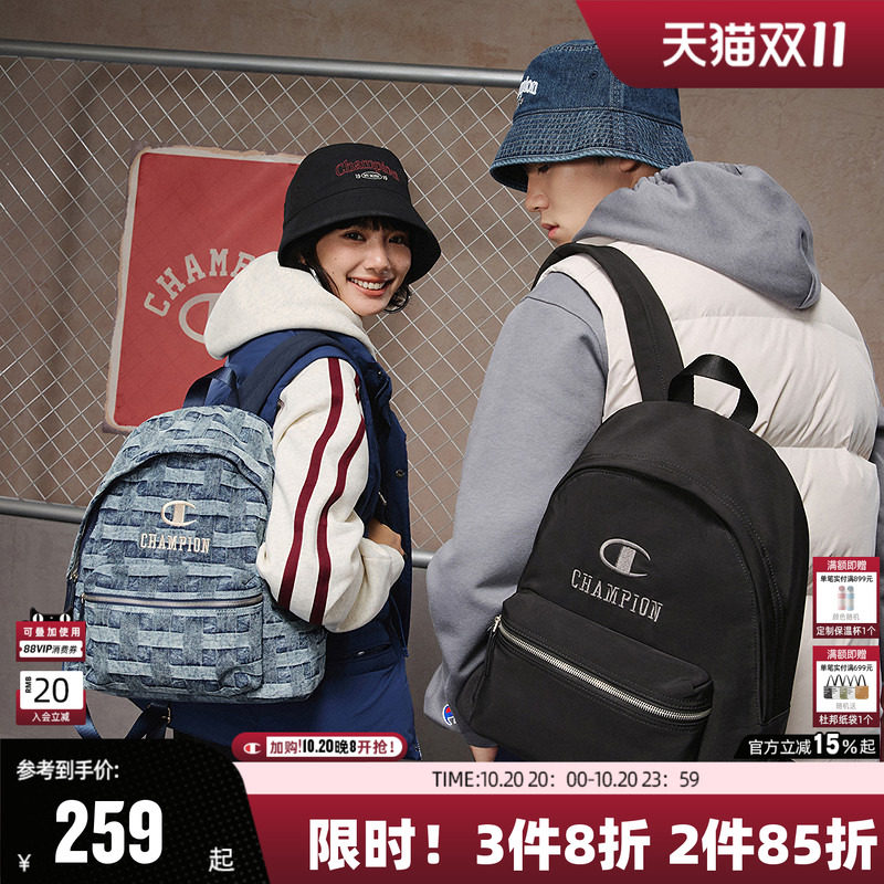 Champion冠军双肩包男女潮流休闲户外校园书包通勤出游季经典格纹