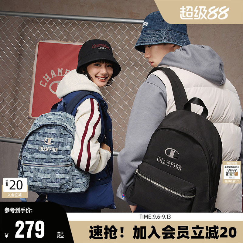 Champion冠军双肩包男女潮流休闲户外校园书包通勤开学季经典格纹图片