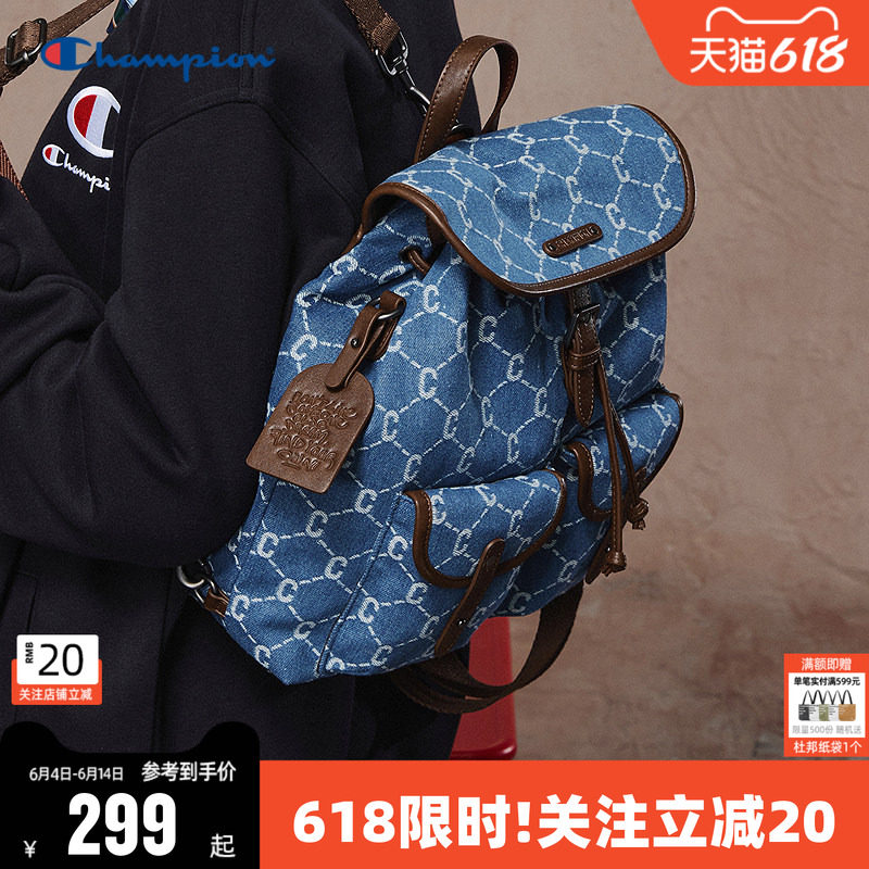 Champion冠军双肩包26新款女包多口袋通勤背包老花小型书包夏季