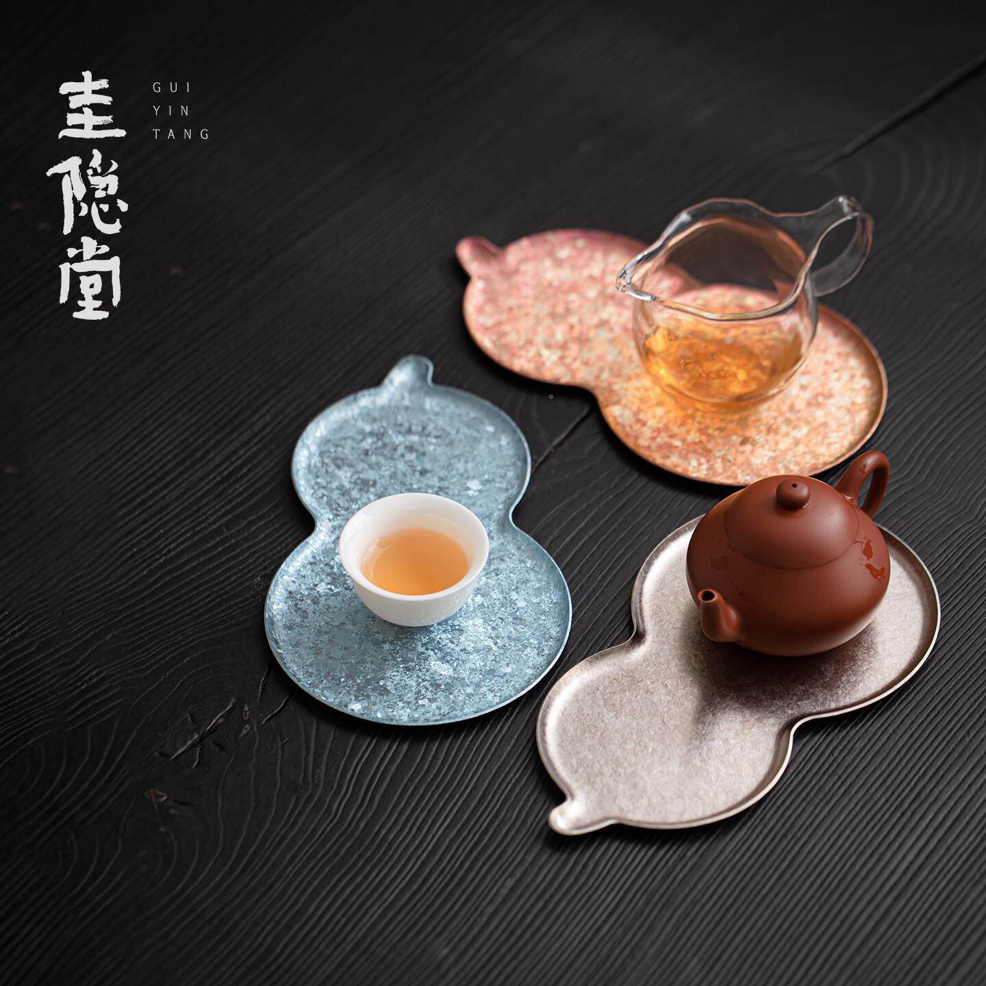 圭隐纯钛创堂意葫承茶盘高档家用复古宝葫芦纯芦壶干泡盘茶具茶托