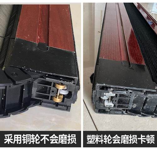 无轨折叠纱门防入门铝合金隐形推拉风式伸缩琴纱窗门纱门阳WG01蚊