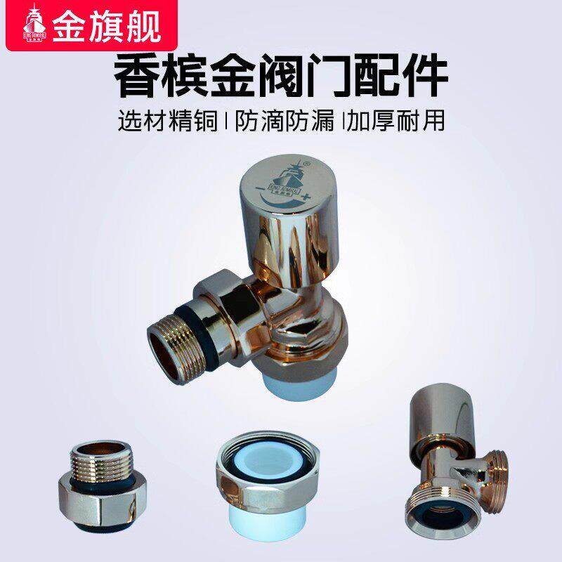 金旗舰水暖阀门纯铜暖气片配件分水阀门散热器全铜PPR铝塑温控阀