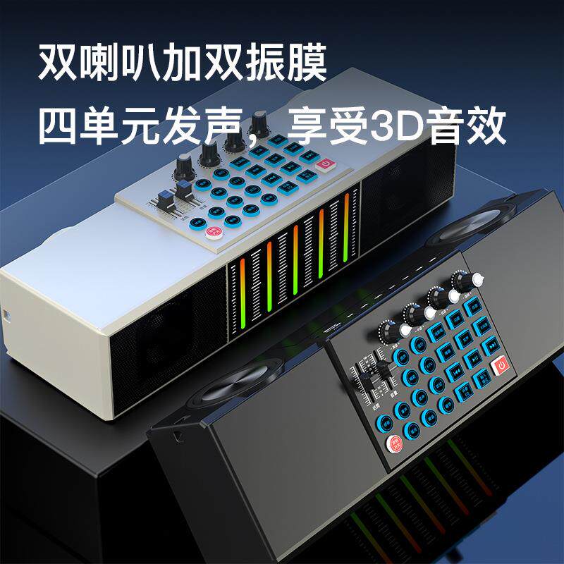 SY170直播声卡音响全套电脑唱歌专用录音KTV智能降噪配内置话筒