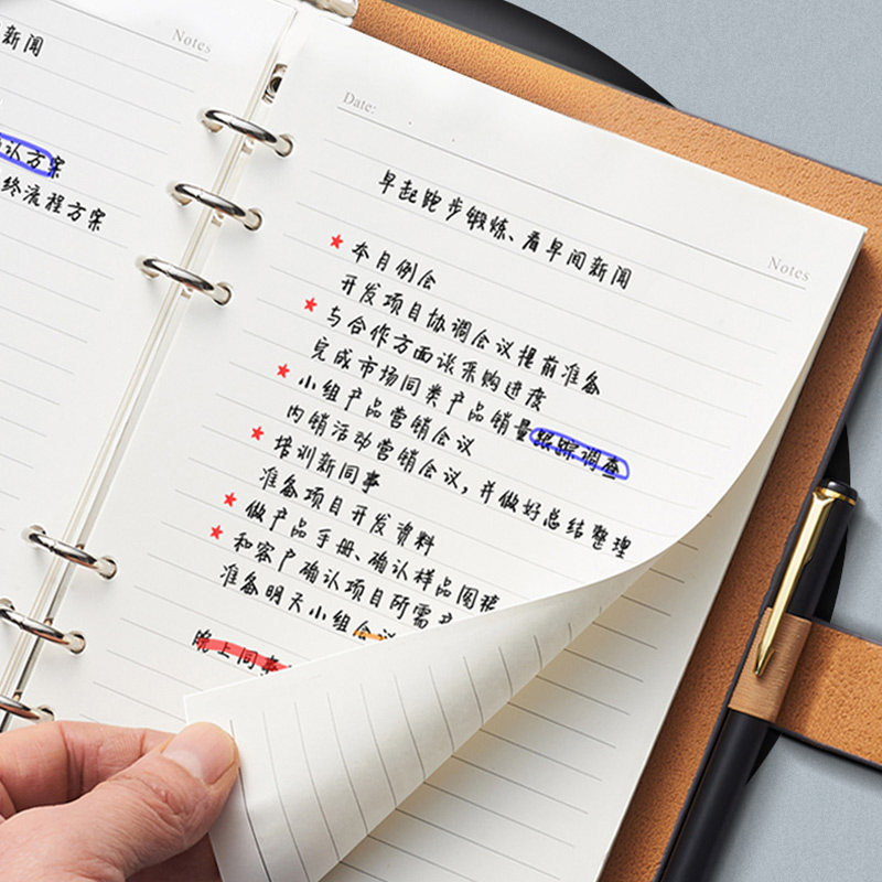 活页笔记本本子A5可拆卸办公室用工作高档会议记录商务记事本精致图片