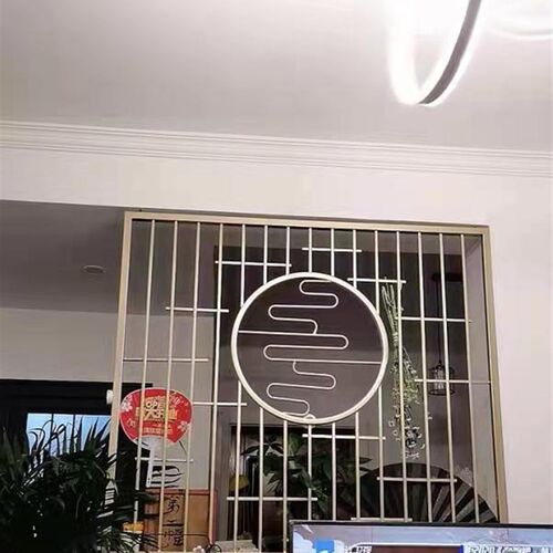 简约艺术屏风不锈钢隔鞋柜上的屏风隔断墙客厅玄关置物架铁艺屏风