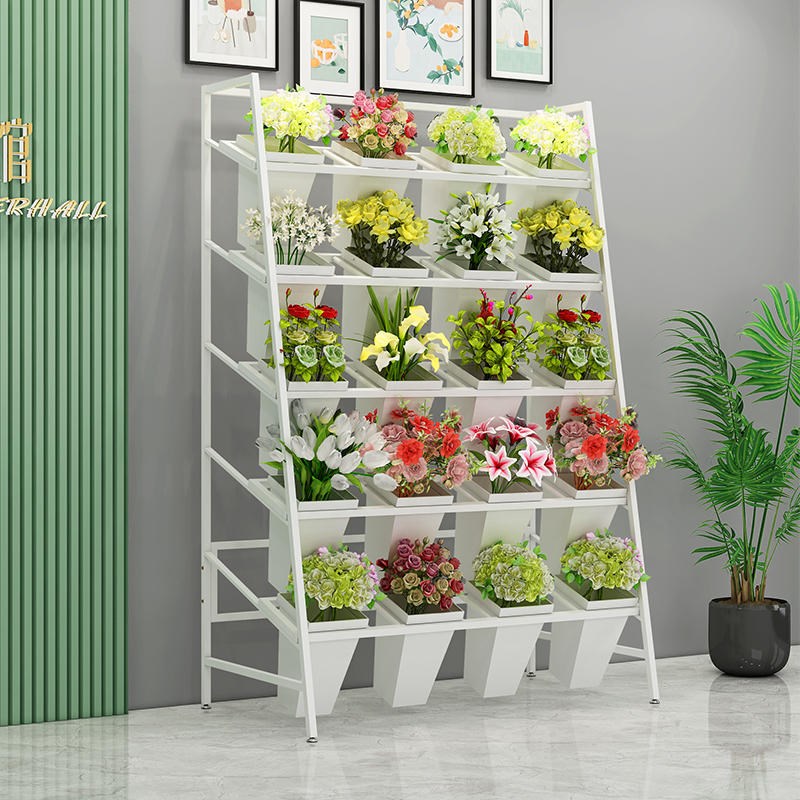 醒花桶花店花架展示架多层梯形铁艺鲜花桶置物架花卉假花收纳架子图片