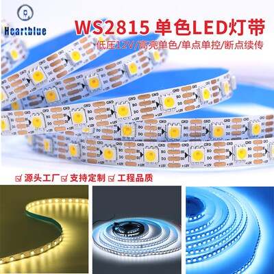 WS2815单色LED灯带可编程工程款低压12V单点单控断点续传跑马灯条