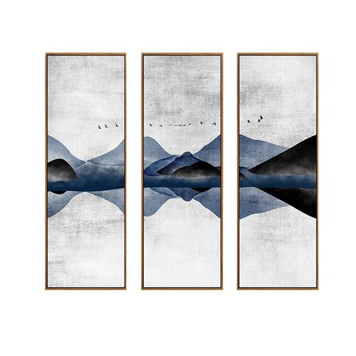 抽象山水新中式装饰画水墨画客厅玄关走廊挂画餐厅壁画茶室有框画
