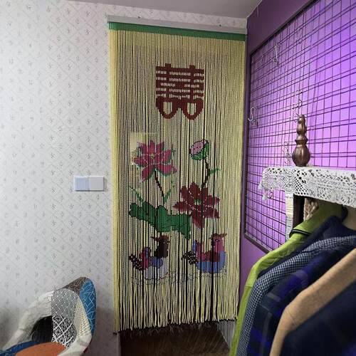 手工亚克力门帘 玄关复古珠帘隔断卫生间挡帘装饰田园风格挂帘屏