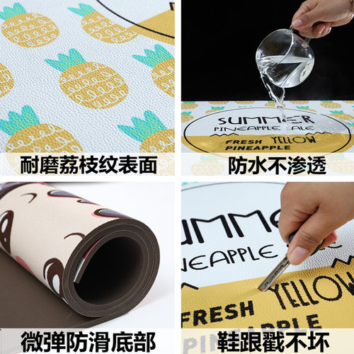 北欧厨房地垫长条垫子吸油门垫防水防滑防油耐脏脚垫家用地毯简约