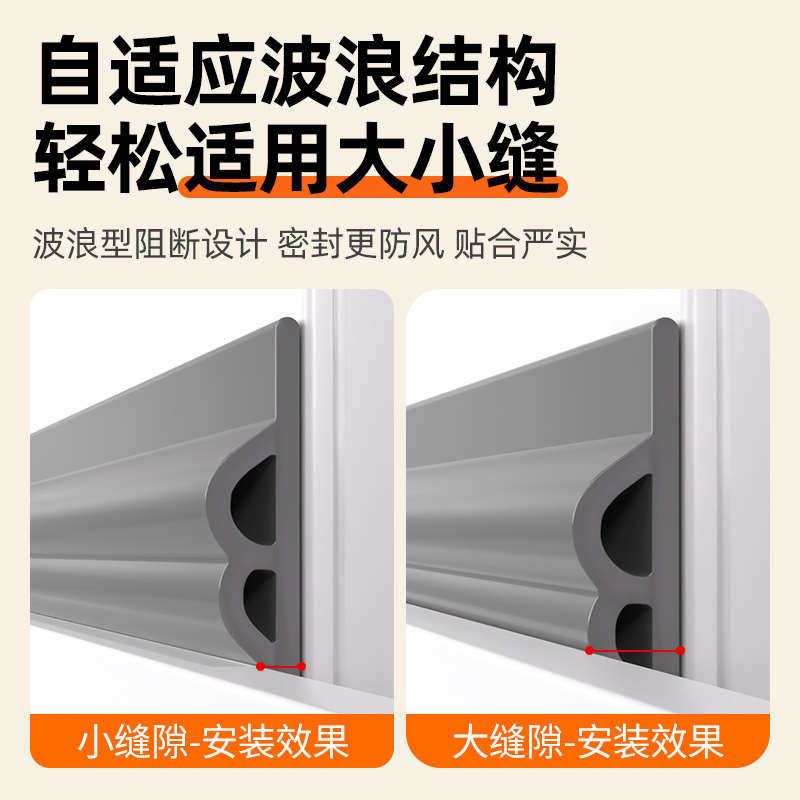 推拉门窗密封胶条封窗户保暖封漏风神器防风铝合金窗膜临街挡隔音