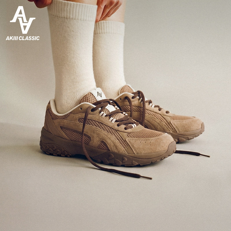AKIII CLASSIC复古反绒皮德训鞋女户外运动休闲鞋系带百搭阿甘鞋